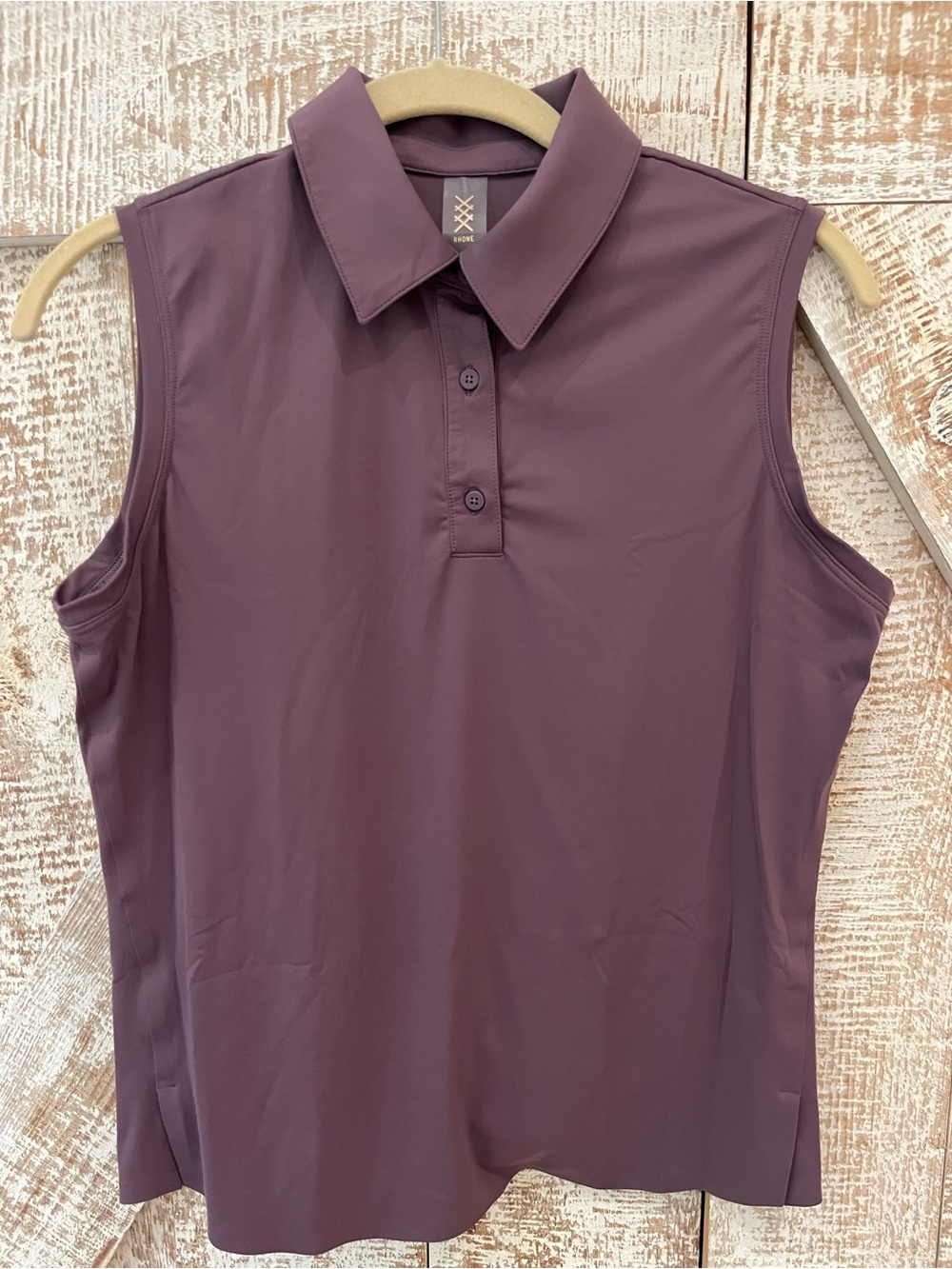 Rhone Women’s Sleeveless Collared Polo Top - Purple Size Medium